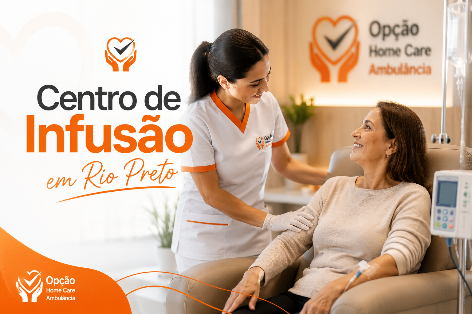 Centro de Infusão da Opção em Rio Preto: aplique sua medicação endovenosa ou intramuscular com agendamento, conforto e segurança. Saiba como funciona.